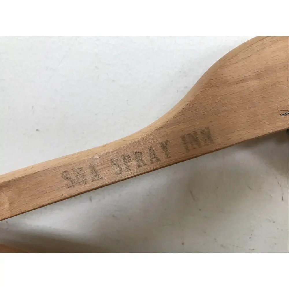 Vtg Sea Spray Inn East Hampton New York NY Hamptons Wood Hotel Clothes Hanger
